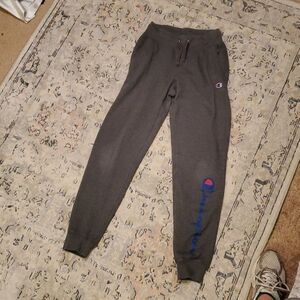 Champion Jogger Sweatpants Womens XS Athletic wear Graphic Embroidered Logo Gray